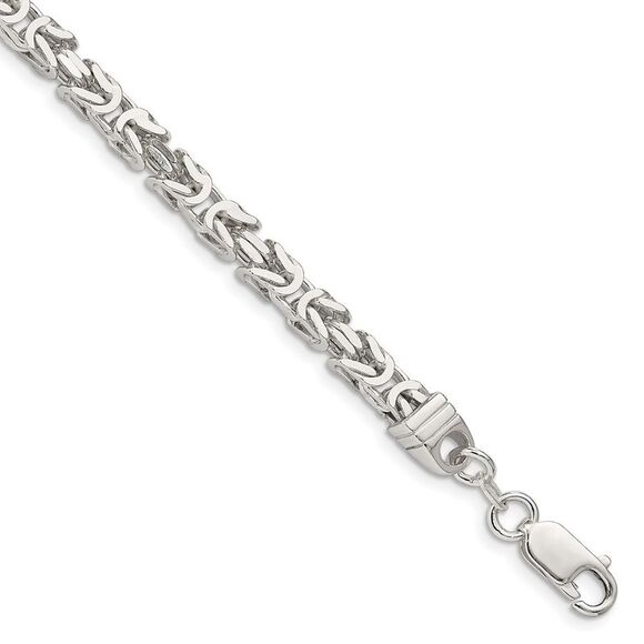 Kazi Luxury Sterling Silver 4.25mm Byzantine Chain